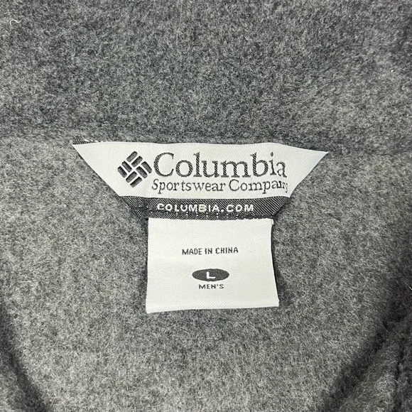 Columbia Salt Water Sportsman Mens Fleece Vest Sz Large Dark Grey Full Zip B7 - Picture 2 of 7